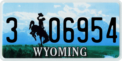 WY license plate 306954