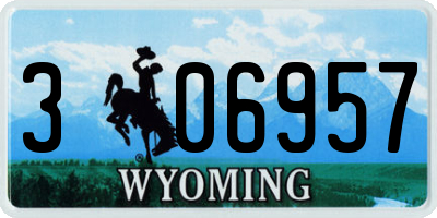 WY license plate 306957