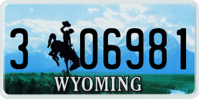 WY license plate 306981