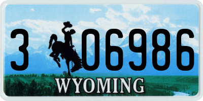 WY license plate 306986