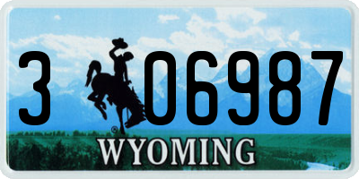 WY license plate 306987
