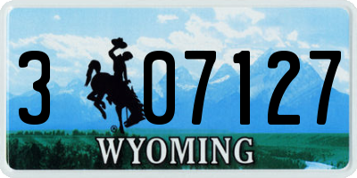 WY license plate 307127