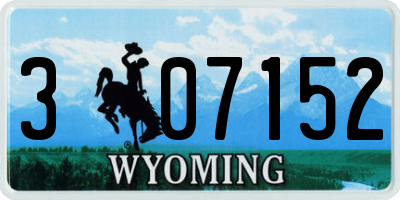 WY license plate 307152