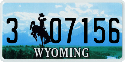 WY license plate 307156