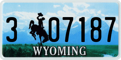 WY license plate 307187