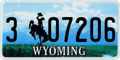WY license plate 307206