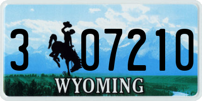 WY license plate 307210