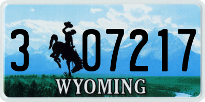 WY license plate 307217