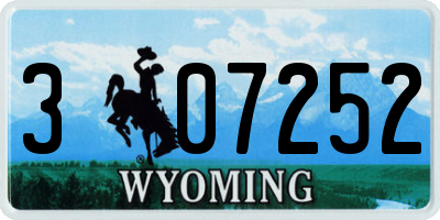WY license plate 307252