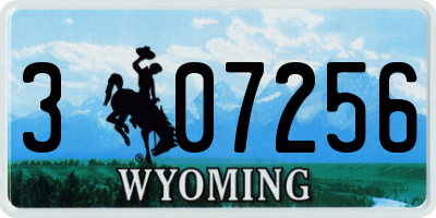 WY license plate 307256