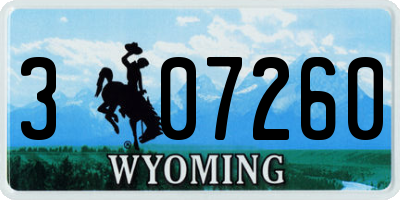 WY license plate 307260