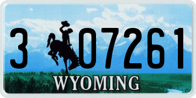 WY license plate 307261
