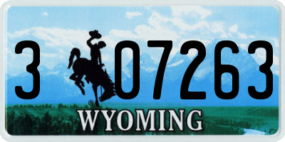 WY license plate 307263