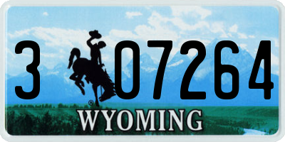 WY license plate 307264