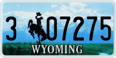 WY license plate 307275