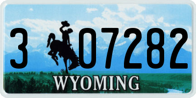 WY license plate 307282