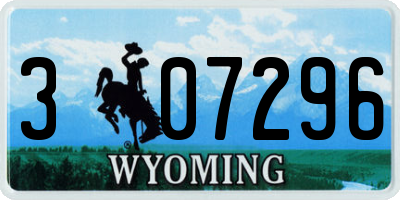 WY license plate 307296