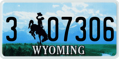 WY license plate 307306