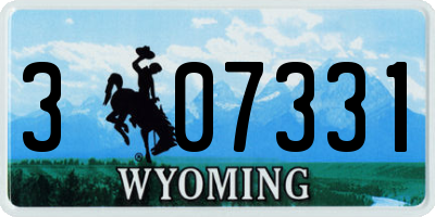 WY license plate 307331