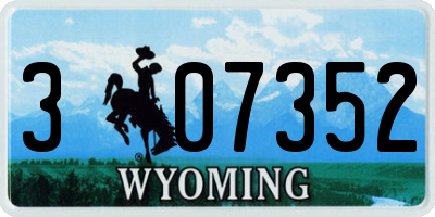WY license plate 307352