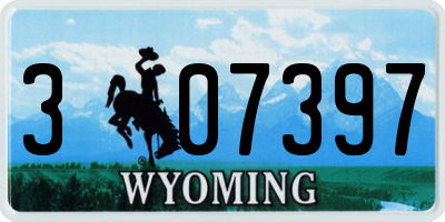 WY license plate 307397