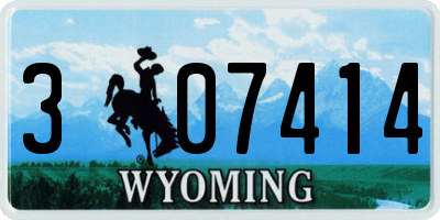 WY license plate 307414