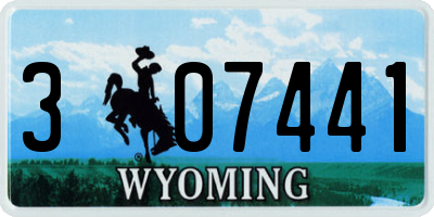 WY license plate 307441