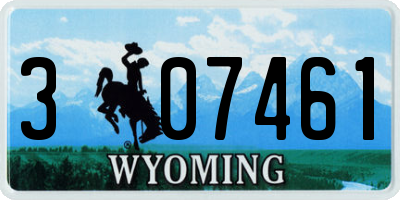 WY license plate 307461