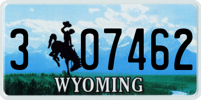 WY license plate 307462