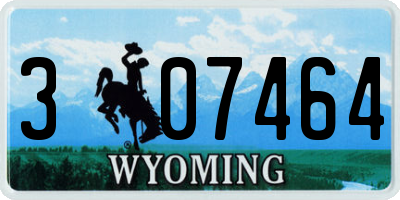 WY license plate 307464