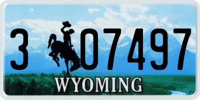 WY license plate 307497