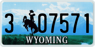 WY license plate 307571