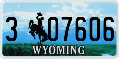 WY license plate 307606