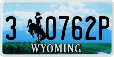 WY license plate 30762P