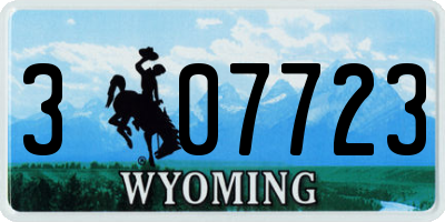 WY license plate 307723