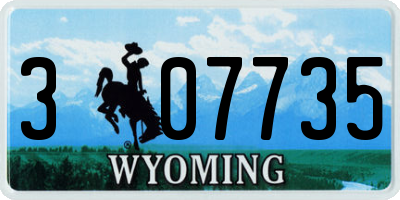 WY license plate 307735