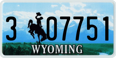 WY license plate 307751