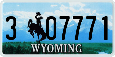 WY license plate 307771