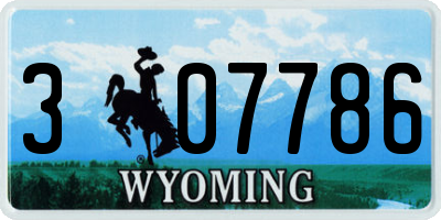 WY license plate 307786