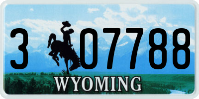 WY license plate 307788