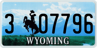 WY license plate 307796