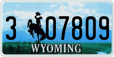 WY license plate 307809