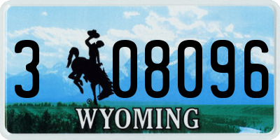 WY license plate 308096