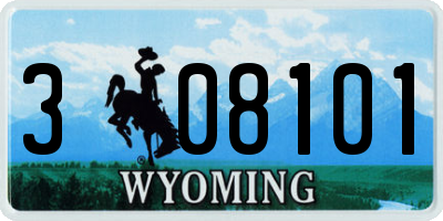 WY license plate 308101