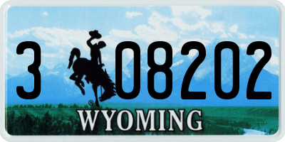 WY license plate 308202