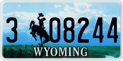 WY license plate 308244