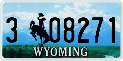 WY license plate 308271