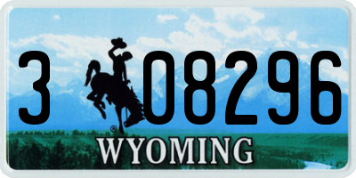 WY license plate 308296