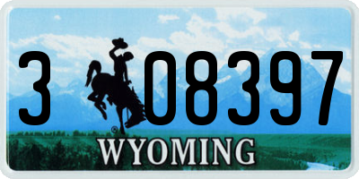 WY license plate 308397