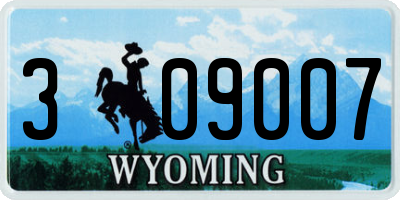 WY license plate 309007